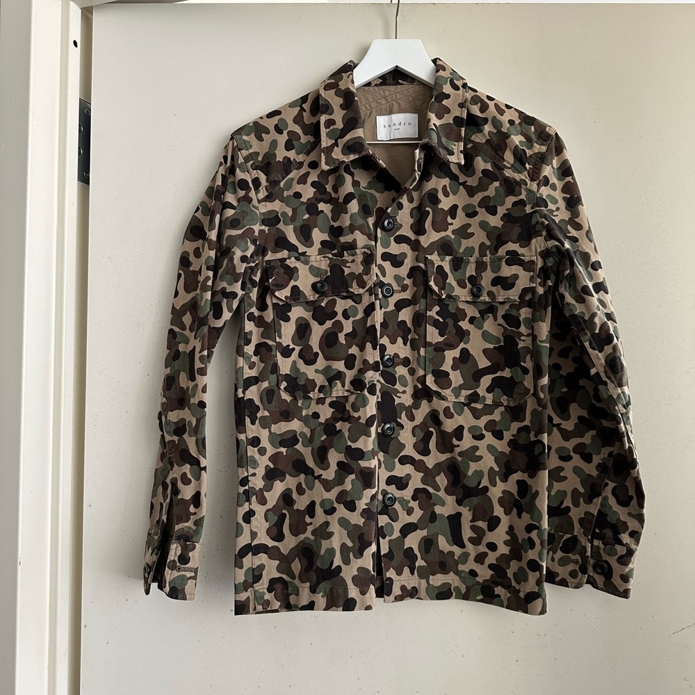 Sandro Camo Button Down Shirt Jacket - image 3